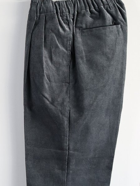 FLISTFIA (フリストフィア)　Tuck Wide Trousers / Charcoal Blue