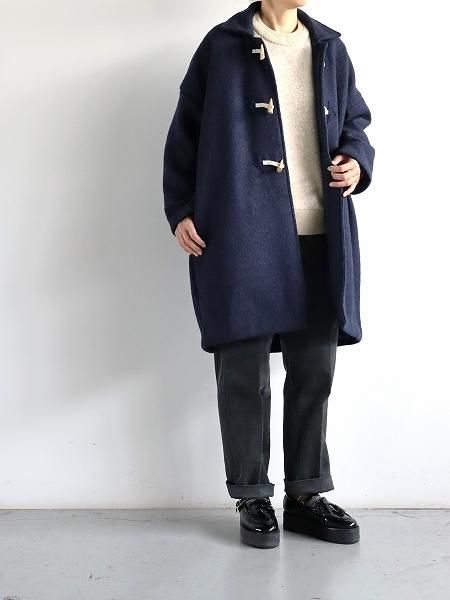 FLISTFIA (եꥹȥե)Tuck Wide Trousers / Charcoal Blue