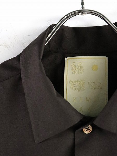 KIMURACardigan shirt with collar - finx cotton (ץ) / D.BROWN