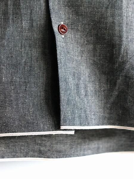 KIMURA convertible collor shirt H/S BLACK CHAMBRAY ( С֥륫顼)