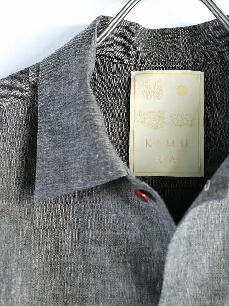 KIMURA convertible collor shirt H/S BLACK CHAMBRAY ( С֥륫顼)