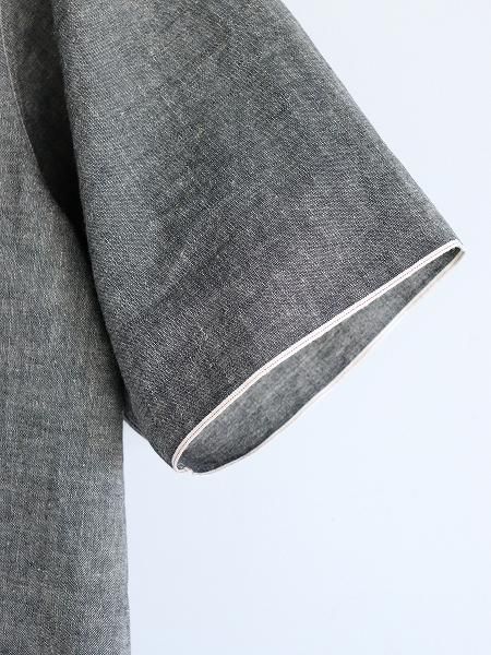 KIMURA convertible collor shirt H/S BLACK CHAMBRAY ( С֥륫顼)