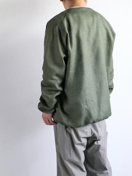 KIMURA リネン シャツカーディガン KIMURA narrowing/cardigan - Albini linen / GREEN (シャツ