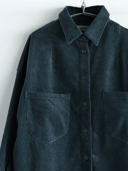 KLOKEProclaim Cord Shirt / Petrol Blue