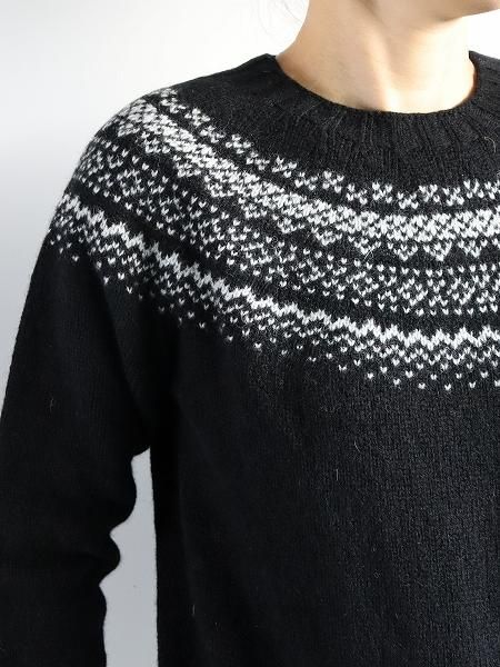 HARLEYSnow Shower Yoke Crew Pullover - Supersoft LambsWool / Black