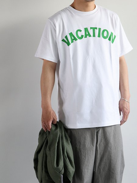 OLDMAN'S TAILORVACATION TEE / WHT  GRN  (no.1094)