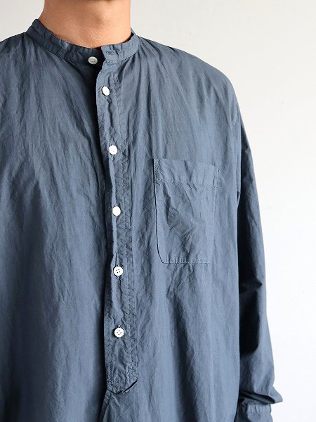 OLDMAN'S TAILOR (ɥޥ󥺥ơ顼)BRITISH OFFICER LONG SHIRT - GARMENT DYE / BLUE GRAY