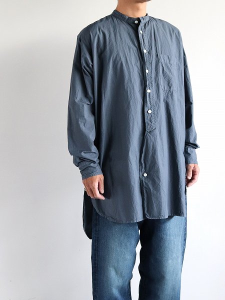 OLDMAN'S TAILOR (ɥޥ󥺥ơ顼)BRITISH OFFICER LONG SHIRT - GARMENT DYE / BLUE GRAY