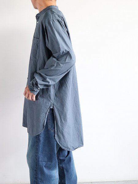 OLDMAN'S TAILOR (ɥޥ󥺥ơ顼)BRITISH OFFICER LONG SHIRT - GARMENT DYE / BLUE GRAY