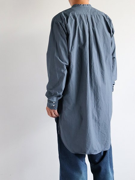 OLDMAN'S TAILOR (ɥޥ󥺥ơ顼)BRITISH OFFICER LONG SHIRT - GARMENT DYE / BLUE GRAY