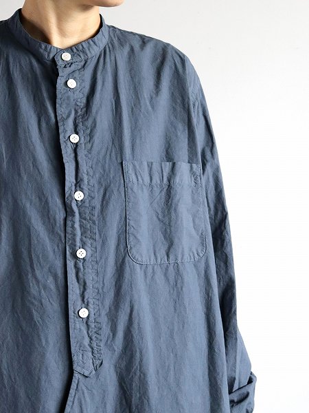 OLDMAN'S TAILOR (ɥޥ󥺥ơ顼)BRITISH OFFICER LONG SHIRT - GARMENT DYE / BLUE GRAY