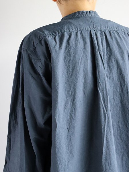 OLDMAN'S TAILOR (ɥޥ󥺥ơ顼)BRITISH OFFICER LONG SHIRT - GARMENT DYE / BLUE GRAY