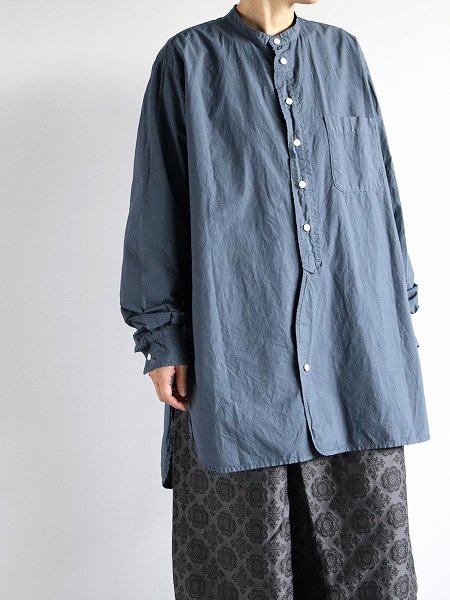 OLDMAN'S TAILOR (ɥޥ󥺥ơ顼)BRITISH OFFICER LONG SHIRT - GARMENT DYE / BLUE GRAY