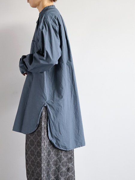 OLDMAN'S TAILOR (ɥޥ󥺥ơ顼)BRITISH OFFICER LONG SHIRT - GARMENT DYE / BLUE GRAY