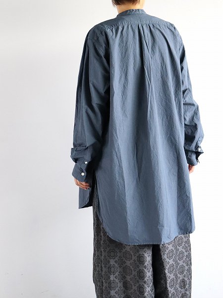 OLDMAN'S TAILOR (ɥޥ󥺥ơ顼)BRITISH OFFICER LONG SHIRT - GARMENT DYE / BLUE GRAY