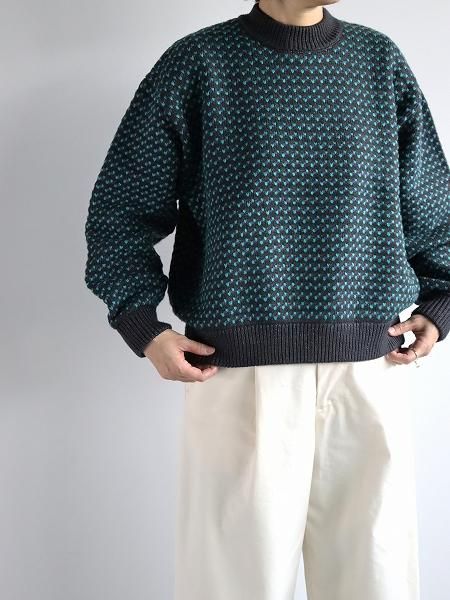 LL BeanWayne Sweater Birds-Eye / Charcoal  Plum  Teal