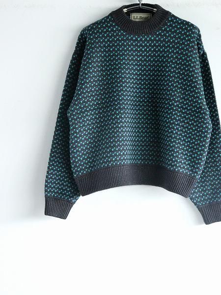 LL BeanWayne Sweater Birds-Eye / Charcoal  Plum  Teal