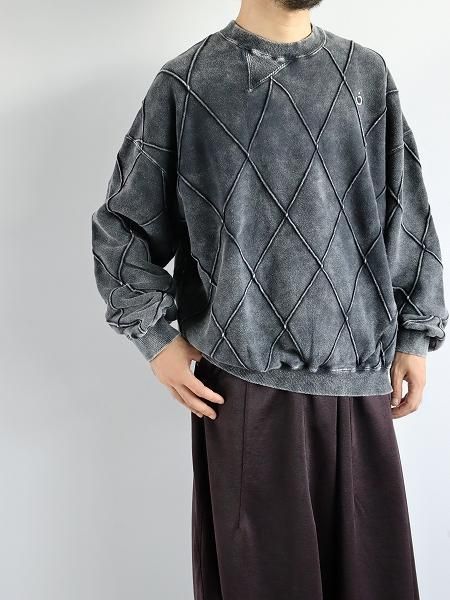 NOMARHYTHM TEXTILE / Hand Dye Diamond Twist Sweat - Black