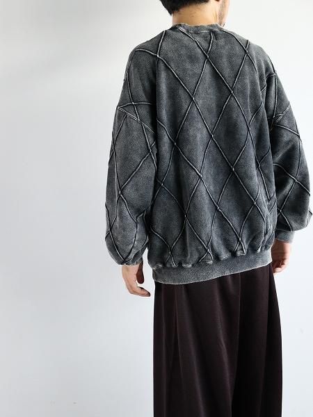 NOMARHYTHM TEXTILE / Hand Dye Diamond Twist Sweat - Black