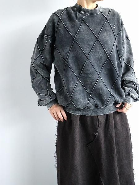 NOMARHYTHM TEXTILE / Hand Dye Diamond Twist Sweat - Black