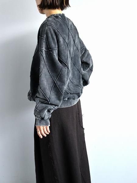 NOMARHYTHM TEXTILE / Hand Dye Diamond Twist Sweat - Black