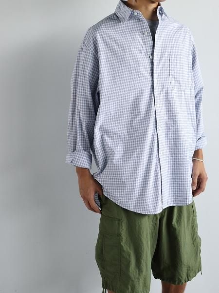 NECESSARY or UNNECESSARY(N.O.UN.) SHIRT LONG / BLUE-CHECK