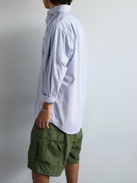NECESSARY or UNNECESSARY(N.O.UN.) SHIRT LONG / BLUE-CHECK