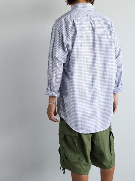 NECESSARY or UNNECESSARY(N.O.UN.) SHIRT LONG / BLUE-CHECK
