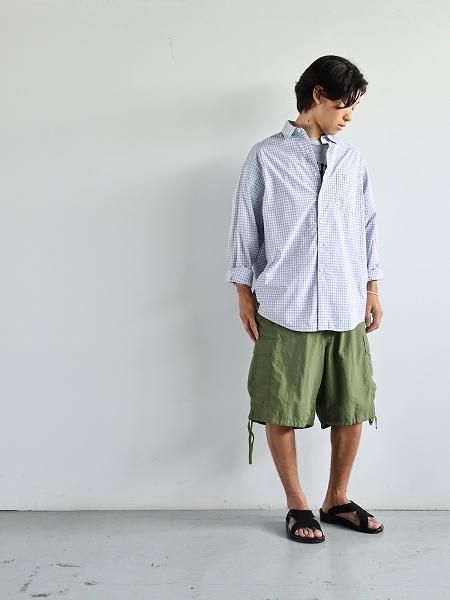 NECESSARY or UNNECESSARY(N.O.UN.) SHIRT LONG / BLUE-CHECK