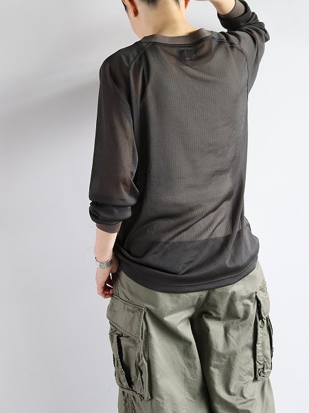 NEEDLES(ˡɥ륺)L/S V Neck Tee - Poly Tricot Chiffon / Charcoal