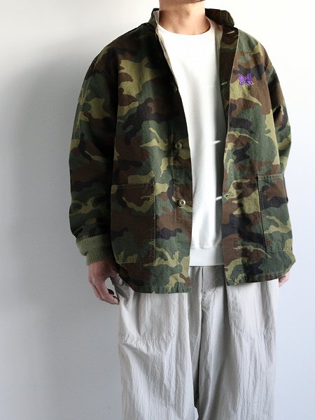 NEEDLESStand Collar Army Shirt - Cotton Ripstop / Camo