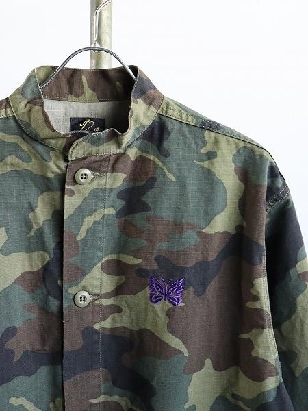 NEEDLES Stand Collar Army Shirt - Cotton Ripstop / Camo