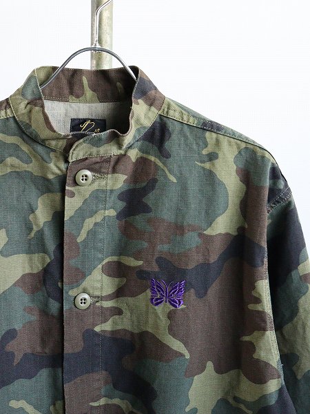 NEEDLESStand Collar Army Shirt - Cotton Ripstop / Camo