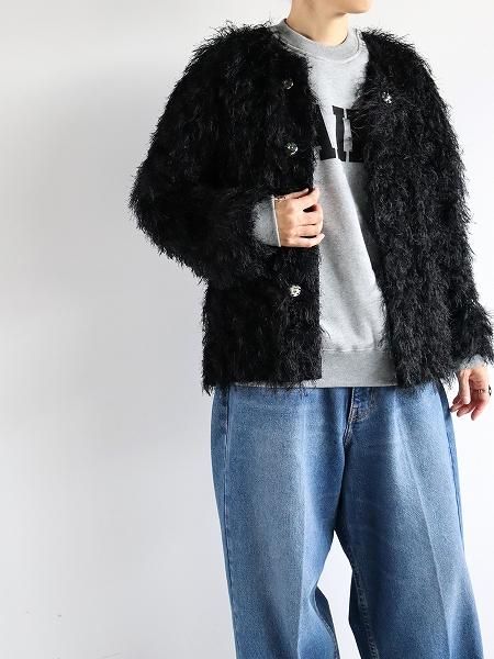 NEEDLESSnap Cardigan Jacket - PE/R Argyle Fringe Jq. / Black