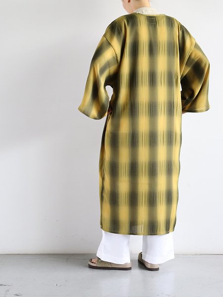 NEEDLESWrap Dress - Poly Crepe Ombre Plaid - Yellow