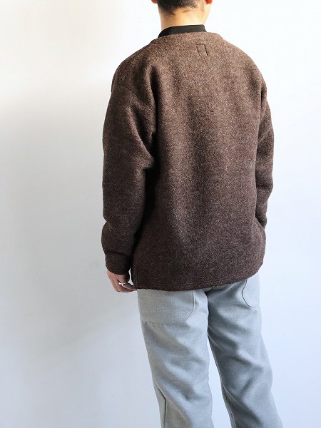 South2 West8 (S2W8)　S.S. V Neck Cardigan - W/PE Boiled Jersey / Brown