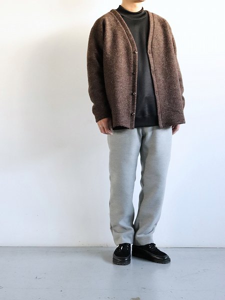 South2 West8 (S2W8)　S.S. V Neck Cardigan - W/PE Boiled Jersey / Brown