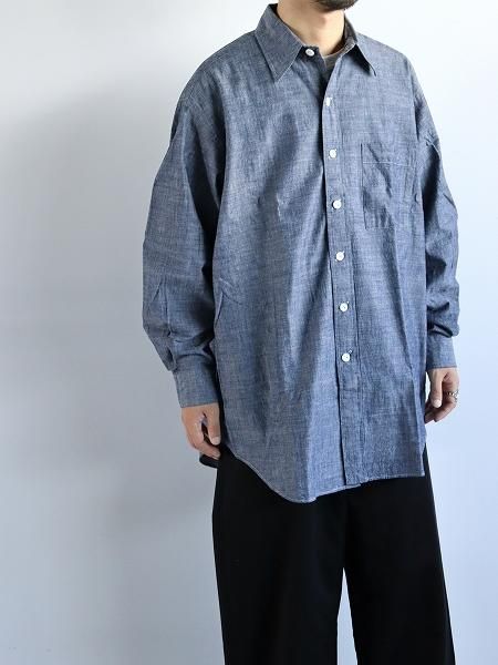SOWBOWSOWBOW SHIRT G - ROUND BOTTOM RC SHIRT CHAMBRAY / INDIGO