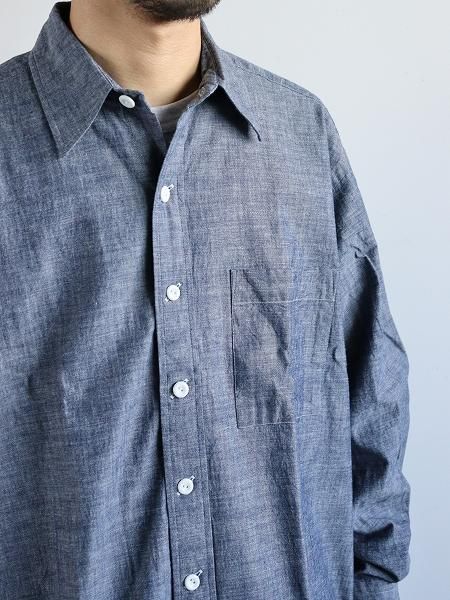 SOWBOWSOWBOW SHIRT G - ROUND BOTTOM RC SHIRT CHAMBRAY / INDIGO