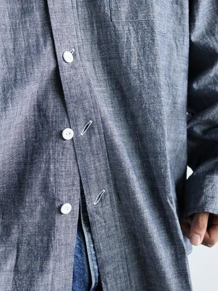 SOWBOWSOWBOW SHIRT G - ROUND BOTTOM RC SHIRT CHAMBRAY / INDIGO