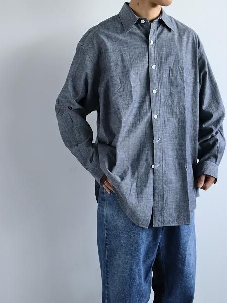 SOWBOWSOWBOW SHIRT G - ROUND BOTTOM RC SHIRT CHAMBRAY / INDIGO