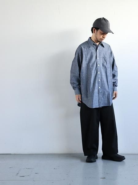 SOWBOWSOWBOW SHIRT G - ROUND BOTTOM RC SHIRT CHAMBRAY / INDIGO