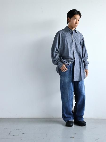 SOWBOWSOWBOW SHIRT G - ROUND BOTTOM RC SHIRT CHAMBRAY / INDIGO