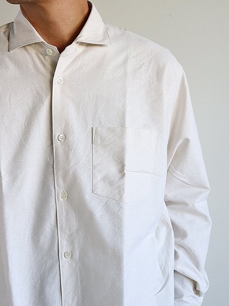 Sans limite (ߥå) BOX WIDE SPREAD COLLAR SHIRT - OXFORD / BEIGE