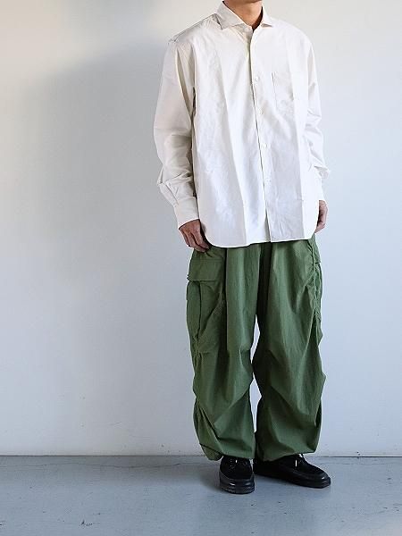 Sans limite (サンリミット) ボックス ワイドスプレッドカラーシャツ - オックス / BEIGE