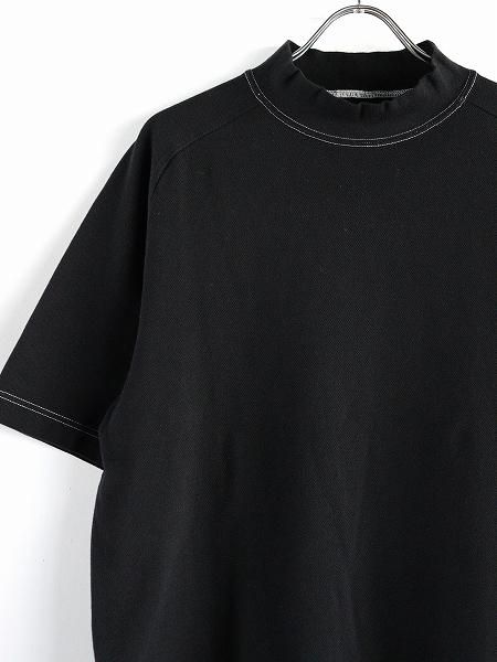 STOCK NO: (ȥåʥС) /  MOCK NECK SHORT SLEEVE TEE / BLACK DYED