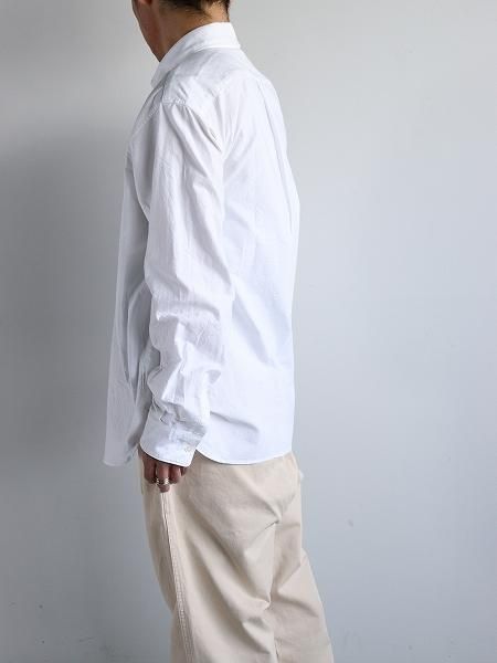 名品！Sans limite サンリミット オックスフォード 半袖 ホワイト Sans limite(サンリミット) / ブロードボックス小開襟五分袖