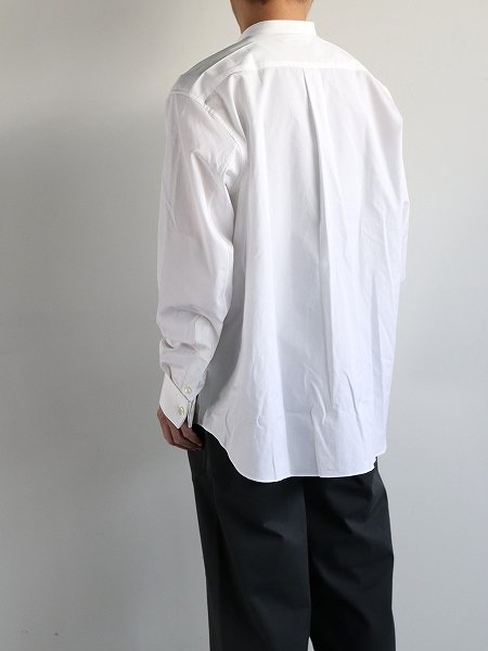 Sans limite (サンリミット)　BOX STAND COLLAR 比翼 SHIRTS - DOUBLE CUFFS / WHITE