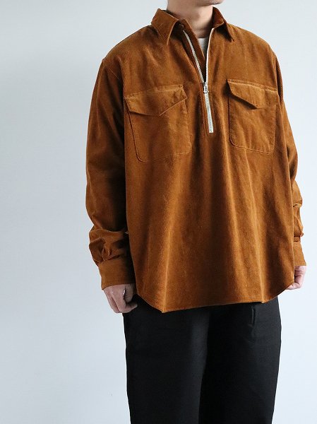 Sans limiteCorduroy Zip-up Pullover / Brown