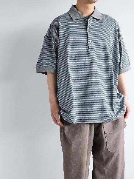 Porter Classic ݡ饷åH/W BEATNIK BORDER POLO SHIRT / GRAY BLUE